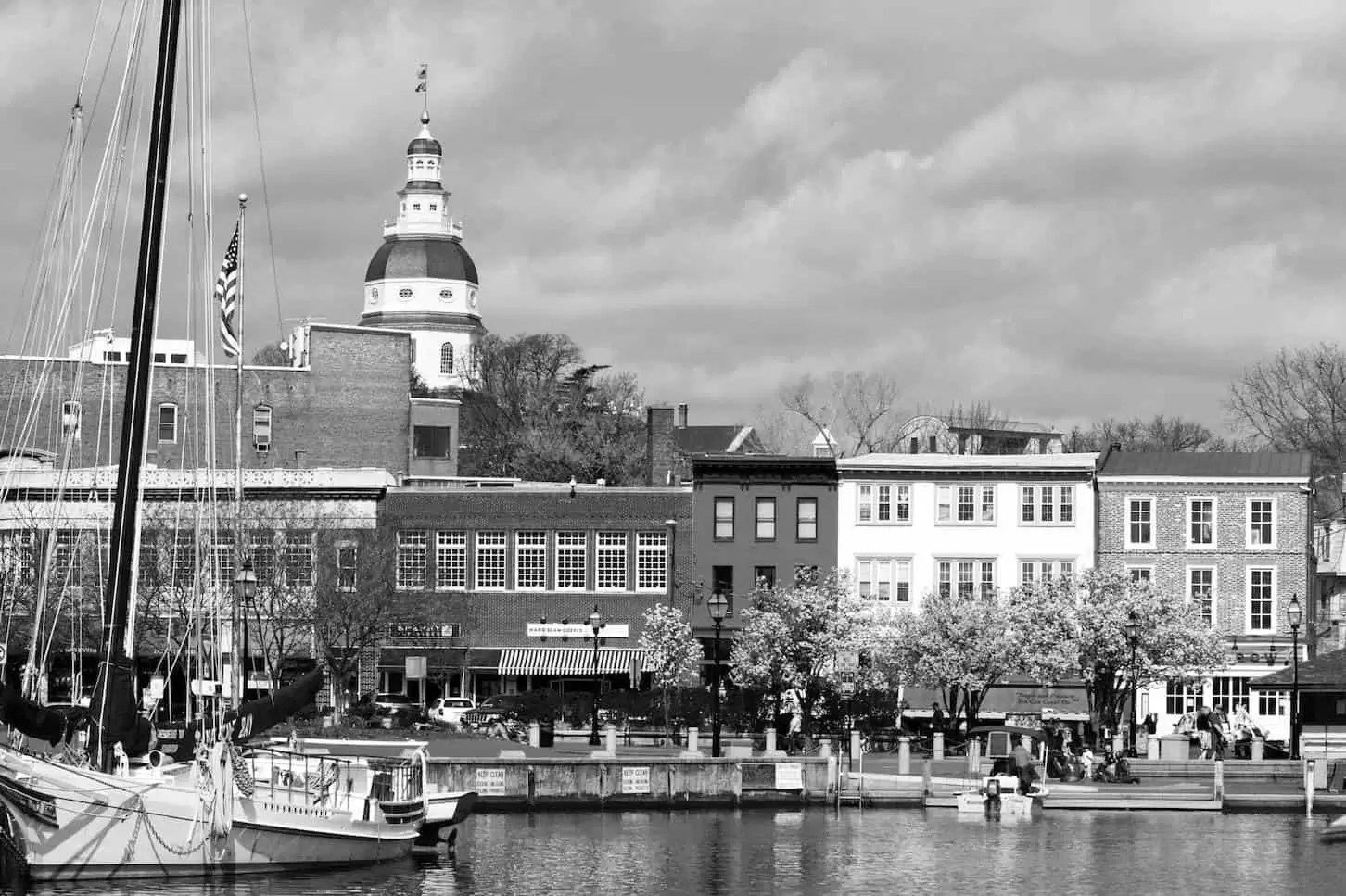 Annapolis Maryland black and white photo