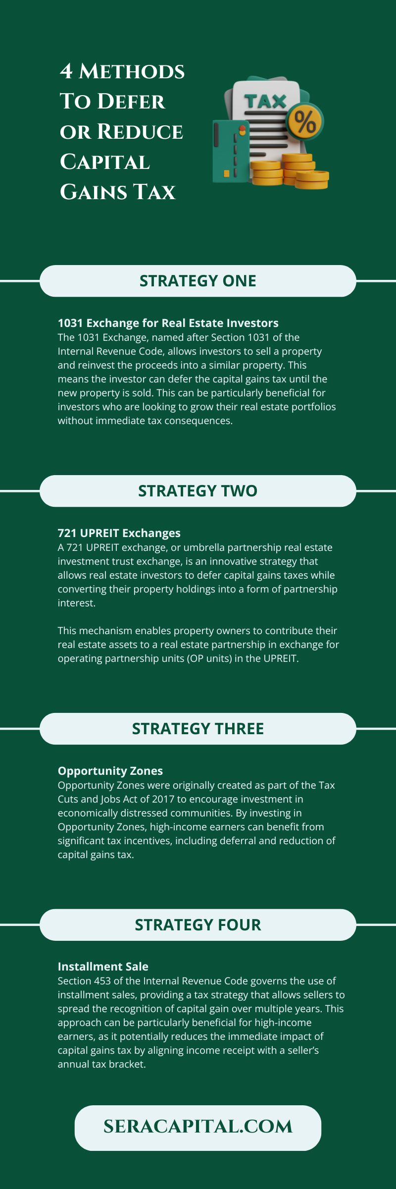 4 Methods To Defer or Reduce Capital Gains Tax